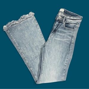 Sneak Peek Light Blue Frayed Hem Jeans